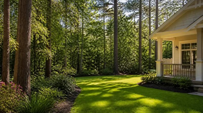 Wooded backyard in The Woodlands, Texas — tick safety guide for 2026