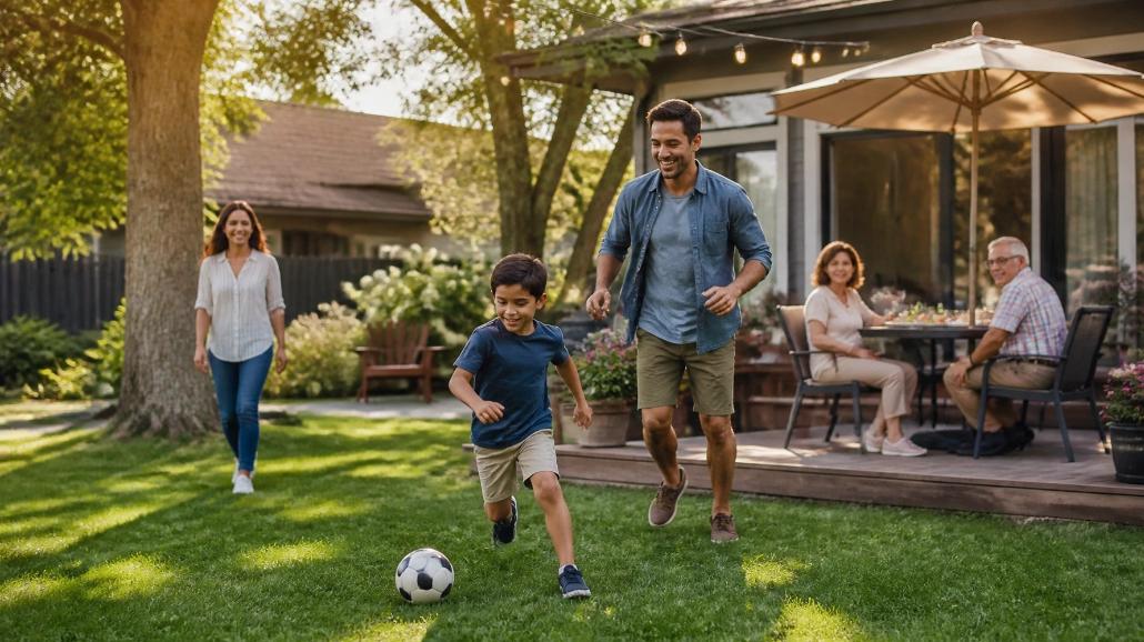 Family enjoying a mosquito-free backyard during Mosquito Control Awareness Week