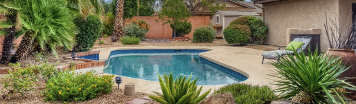 Treated Texas backyard pool area kept clear of mosquitoes by Mosquito Tiger