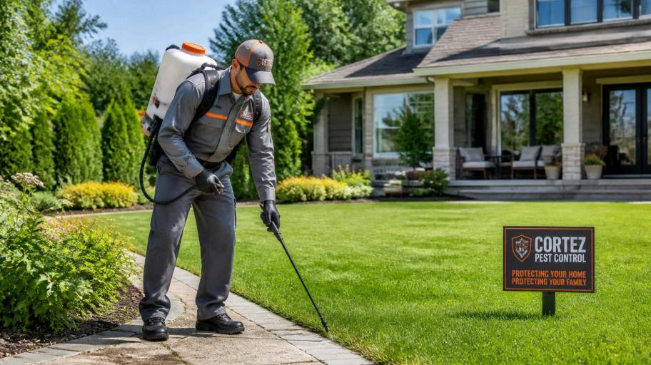 Mosquito Tiger technician treating a backyard before a 4th of July party