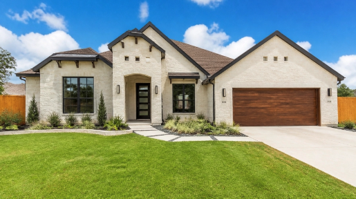 Modern Texas home with a manicured front lawn protected by professional mosquito treatment